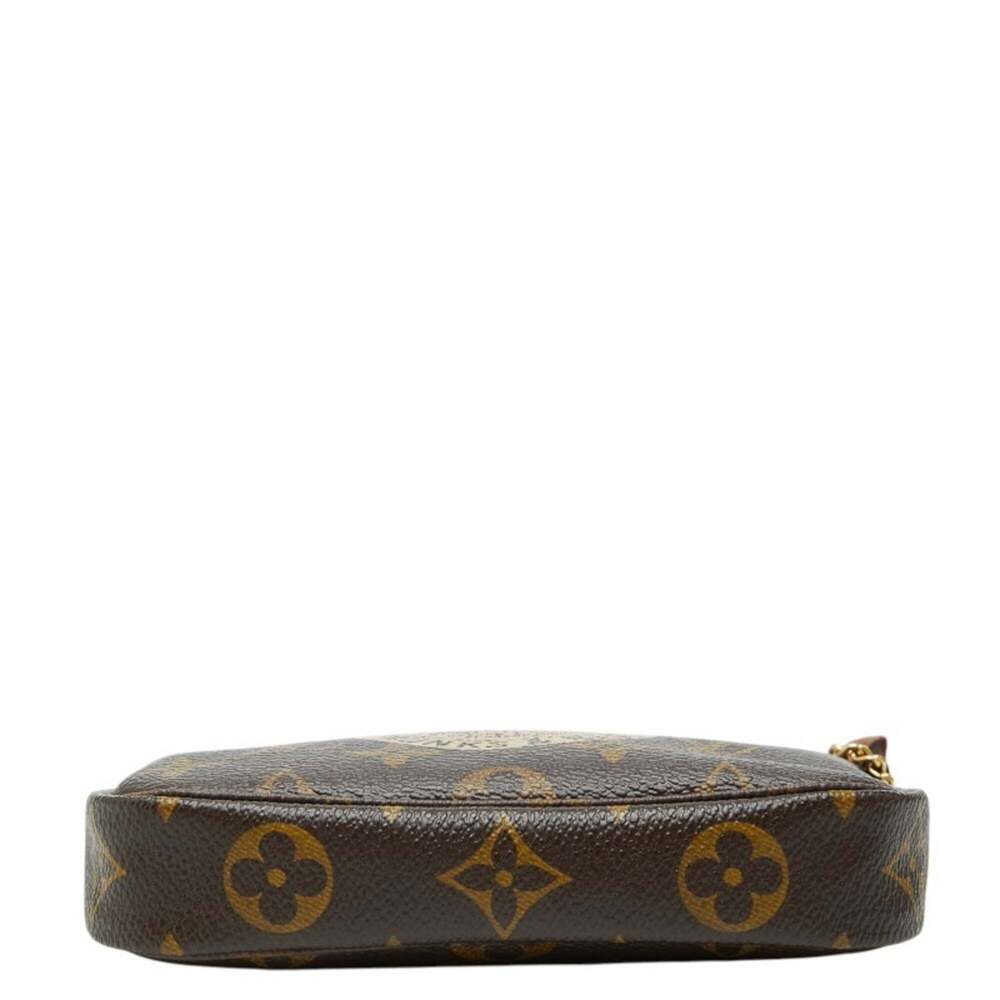 LOUIS VUITTON Authentic Brown Monogram Leather Pochette Pouch - Picture 3 of 8